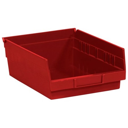 Bsc Preferred 11 5/8 x 11 1/8 x 4'' Red Plastic Shelf Bin Boxes, 8PK BUY00087591